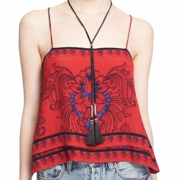 FREE PEOPLE Scarf Print Tank Size XSMALL - Picture 7 of 14